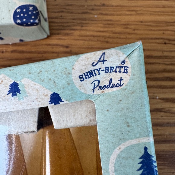 Vintage Glass Christmas Tree Ornaments Amber Teardrop Icicle Set of 12 Japan - Picture 11 of 11